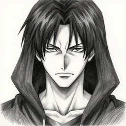 portrait shot of the Grim Reaper as a character in Kill la Kill (2013), the character is a man, highly detailed face, artstation, symmetrical body,symmetrical face,pencil art anime style