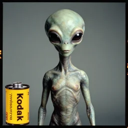 portrait of an alien with kodak professional portra 4 0 0 film stock, shot by annie leibovitz