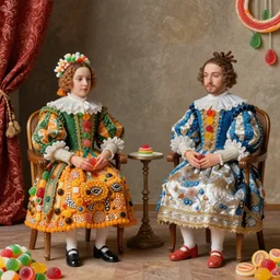 Las Meninas by Velazquez made out of gummy candies, colorful award-winning photo of candy