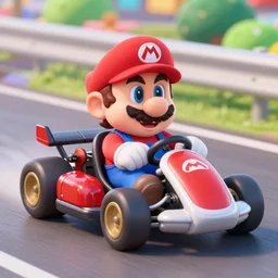 Thomas the Kart, Mario Kart Wii gameplay screenshot, volumetric lighting, Unreal Engine 5, bright colors, realistic shading