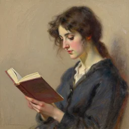 woman with a book:: by Delphin Enjolras :: pastel on paper