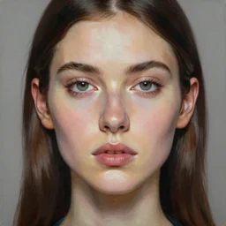 artsy portrait of a woman, by alberto seveso, detailed painting, face symmetry, proportional features, fashion photoshop