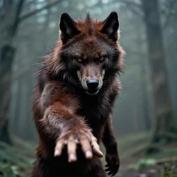 film still of a werewolf extending out his hand in an american werewolf in london