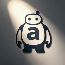 vector logo of a fat robot with the letter a