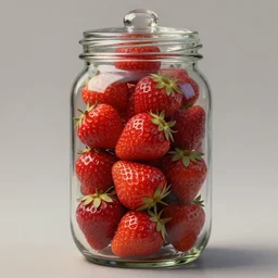 a detailed photo portrait of a jar glass full of strawberries, by victo ngai and justin gerard, digital art, realistic painting, very detailed, sharp focus, fantasy, dnd, trending on artstation'shot with hasselblad, octane render