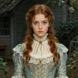 a beautiful victorian girl by Bernie Wrightson, 8k, high quality