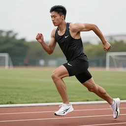 Body of an athlete in motion. Hyper realistic 4k photo