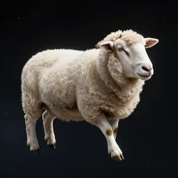 a realistic photo of a sheep flying in space, a sheep in space, hdr, 4 k, trending on flickr