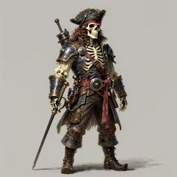 steampunk skeleton pirate, highly detailed, digital painting, trending on artstation, devianart, cgsociety, concept art, sharp focus, illustration, art by greg rutkowski and thomas kinkade