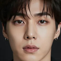 Photorealistic close up portrait of Jimin. beautiful eyes, symmetry, face, only one Jimin.  Photorealism, UHD, rich colors, powerful imagery, concept art