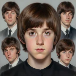 Beautiful hyperrealistic detailed matte portrait painting of Millie Bobby Brown 8 years old wearing Beatles hair cut by andreas rocha and john howe and Martin Johnson