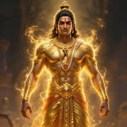 savitr, savitar god of speed as per hindu mythology, clear face, full body, digital painting, illustration, by greg rutkowski, artstation, devainart, glowing effect, hyperdetailed, hyperreal, 8 k, atmospheric, cinematic lighting, golden ratio