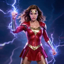 female superhero with thunder power
