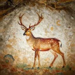 Cave painting of Kanna Kamui hunt deer in the Altamira caves
