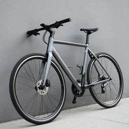 modern bicycle leaning on a wall outside, high detail, complex,
