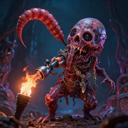 airbrush macro maggot god viscera, yaw, rotting jewelry, chris foss alberto bontempi, feng zu hyper realism, narrative light, neon ember colors, epic, hyper detailed, awe inspiring, award winning horror, torch lighting, hyper realism, cinematical