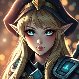magical bombshell cute anime elf girl witch hat long blonde hair, warrior armor. symmetrical face. symmetrical detailed defined eyes. beautiful lineart. bokeh pixiv # 1 ranking depth focus, chromatic aberration, noise, soft lighting, srgb, 4 k, cinematic rembrant kuvshinov ross tran craig mullins leyendecker wlop guweiz