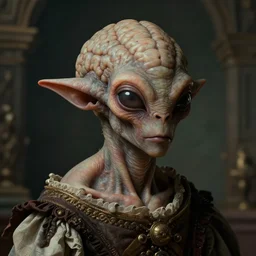 furry alien brainsucker by rene magritte, rococo, trending on artstation, cinematic lighting, hyper realism, octane render, 8 k, hyper detailed.