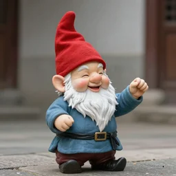 Traditional gnome salutation, realistic photo, dynamic lighting