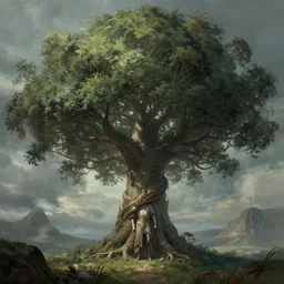 guardian of the tree of life, concept art, digital painting, trending on artstation, deviantart, epic composition, extremely detailed, ambient lighting, masterpiece, sharp focus, octane render