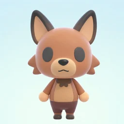 extremely cute chibi werewolf animal crossing villager. animal crossing character. smooth round, smooth texture, 3 d render, 3 d model rip, simplified, symmetry, animal crossing new horizons, hq, artgerm, arstation,