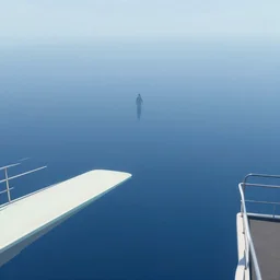 the view looking down from the world's tallest diving board