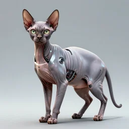 a cyborg!!!! sphynx cat concept art by daniel gerhartz