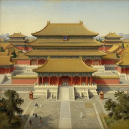 ancient chinese palace, painting by gaston bussiere, craig mullins, j. c. leyendecker, edgar degas