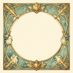 ornate photoshop frame in art nouveau style