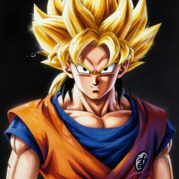 ultra realistic portrait painting of michael jackson as super saiyan 3 goku, art by akira toriyama, 4 k, dragon ball artstyle, cel shaded, highly detailed, epic lighting