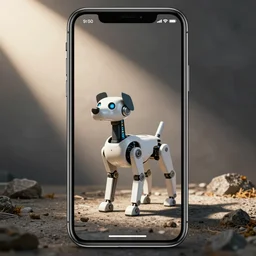 A robot dog, taken by a Iphone