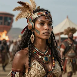 hyper realistic photography portrait of postapocalyptic cyberpunk cyborg tribal warrior amazon adolphe bouguereau, caravagio, brueghel, beksinski, delvaux, bosch coachella burningman cgsociety