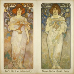 don't start a journey hastily. oil painting, by ross tran and alphonse mucha, by james jean, by jean giraud