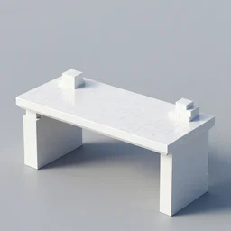 desk made of tetris blocks, white, octane render, trending on artstation
