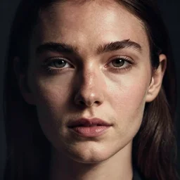 close - up portrait of bree williamson, by peter coulson, dark