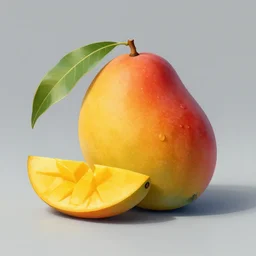 digital art of a mango, still life, mango fruit, by artgerm