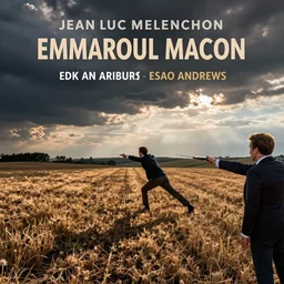 jean luc melenchon is spanking emmanuel macron, by esao andrews