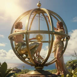 the orb of time, sunlight study, art nouveau, by albert bierstadt and ( ( ( ( lisa frank ) ) ) ), 8 k, sharp focus, octane render, ( ( ( ( kauai ) ) ) )