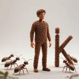 a man made of 1 million ants, 4 k, art station concept, highly detailed