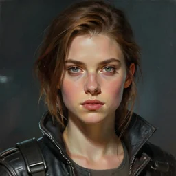 a young Katie Mcgrath  as  a  replicant from blade runner, detailed, centered, digital painting, artstation, concept art, donato giancola, Joseph Christian Leyendecker, WLOP, Boris Vallejo, Breathtaking, 8k resolution, extremely detailed, beautiful, establishing shot, artistic, hyperrealistic, beautiful face, cyberpunk , octane render