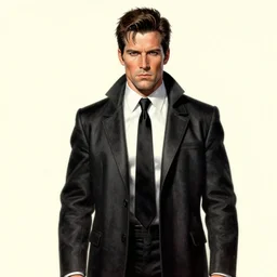 Rorschach from the movie Watchmen painted by Norman Rockwell
