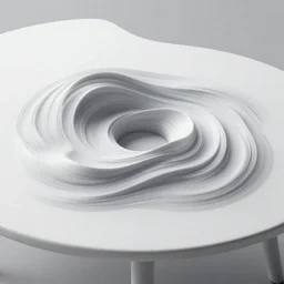 table warping and diffusing around itself, very detailed concept art