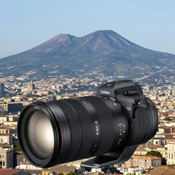 4 k hd, high detail photograph of napoli and mount vesuvio, shot with sigma f / 4. 2, 2 5 0 mm sharp lens, wide shot, volumetric lighting, high level texture render