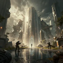 a still of xen world from half - life, artstation, volumetric light, high detail, reflections, perfect, concept art, hdr, 4 k