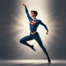 person doing a superhero landing pose
