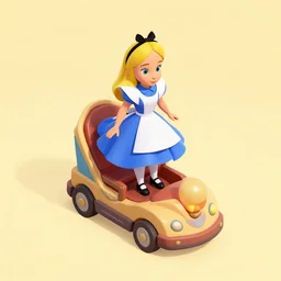 alice in wonderland ride isometric 2. 5 d game level, myvmk, with detailed, clean, cartoon, pixar, disney, toon shader, arnold maya render, unreal engine, artgerm, artstation by miha rinne