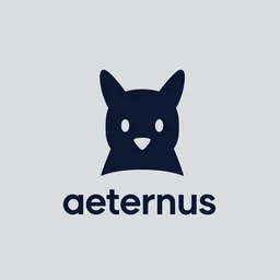 cool simplistic vector logo for a project called aeternus, include a mascot