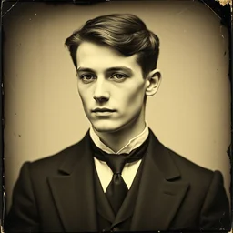 tintype photo of alyosha karamazov, handsome young russian student, by julia margaret cameron 1 8 8 0 s, realistic, body shot, sharp focus, 8 k high definition, insanely detailed, intricate, elegant