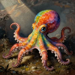 friendly rainbow octopus. art by giovanni battista moroni