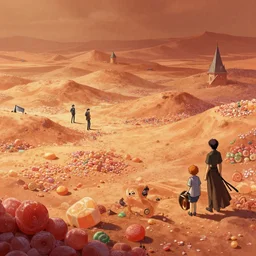 infinite final fantasy denmark candy landscape, moody, warm tones : : roger dean, michal karcz, sophie anderson, esao andrews : : ornate, dynamic, particulate, intricate, elegant, highly detailed, centered, artstation, smooth, sharp focus, octane render, 3 d
